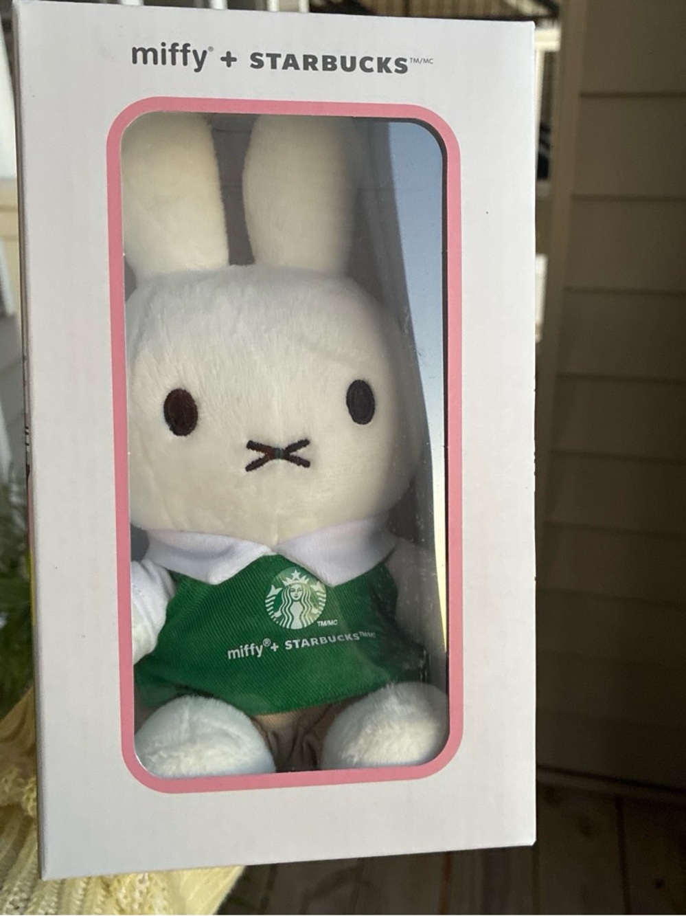 miffy Plush Bunny in White with Green Branded Apron